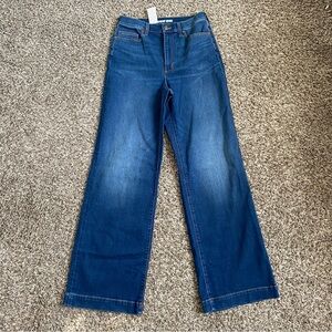 Lands End Jeans Women’s 8 Tall Blue Recover High Rise Wide Leg Classic NWT